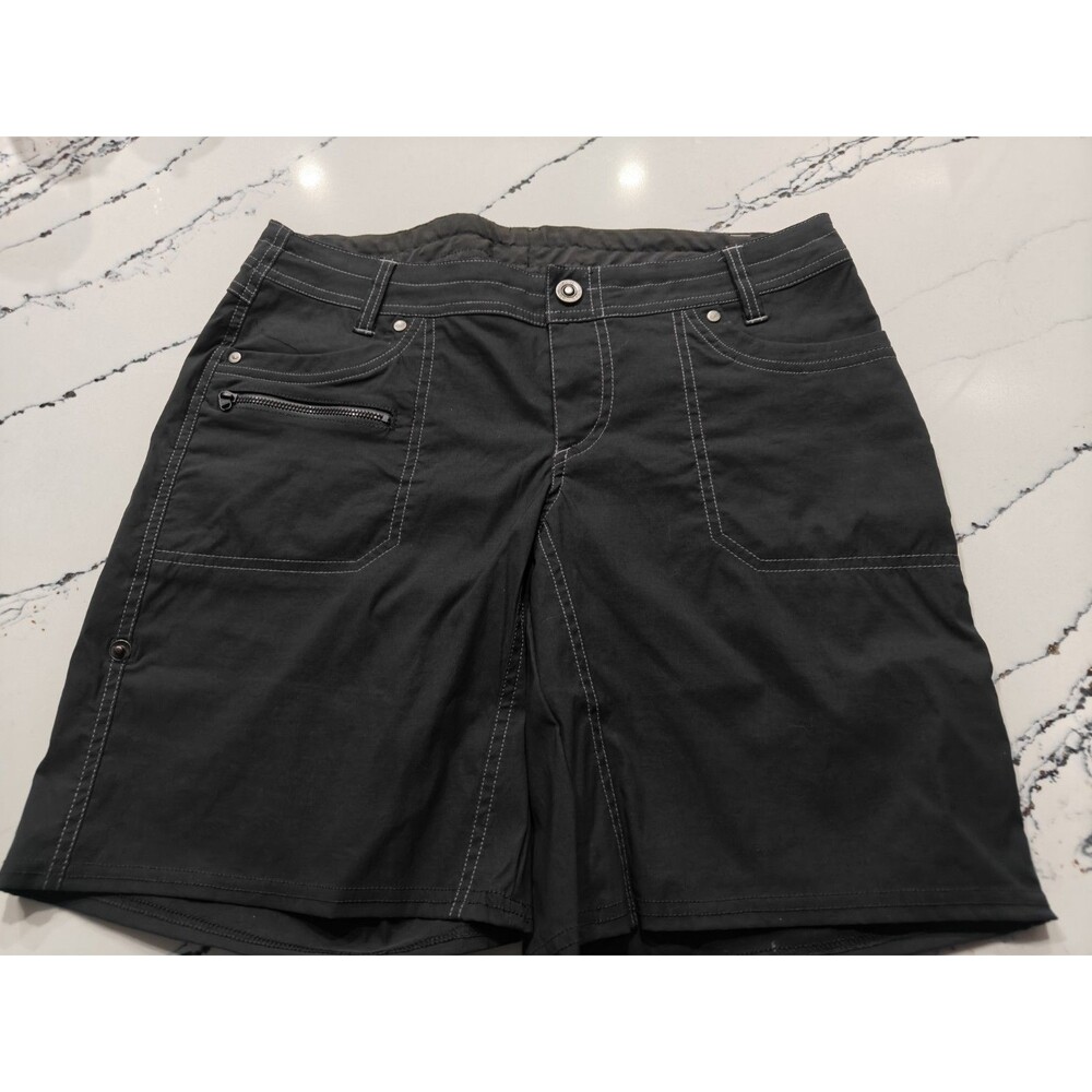 Kuhl Shorts Womens Size 10 Kliffside Air Roll-Up Convertible Nylon Stretch Black